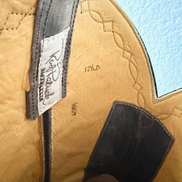 Rod Patrick Mens Cowboy Boots 12.5 D Black Pig Suede Western Square Toe RPM153 - Picture 10 of 13